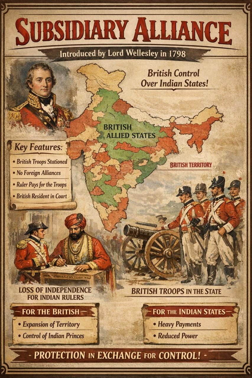 Subsidiary Alliance (सहायक संधि) – विशेषताएँ, राज्य और प्रभाव – blog post featured image