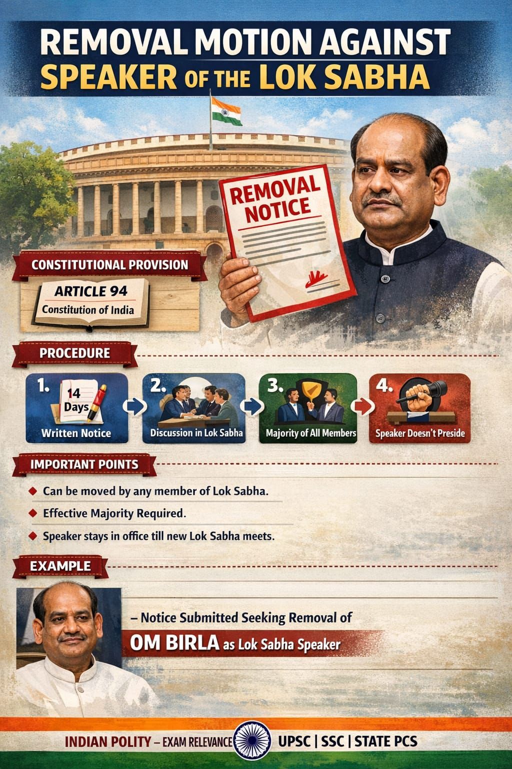 Removal of Lok Sabha Speaker – Constitutional Procedure – blog post featured image