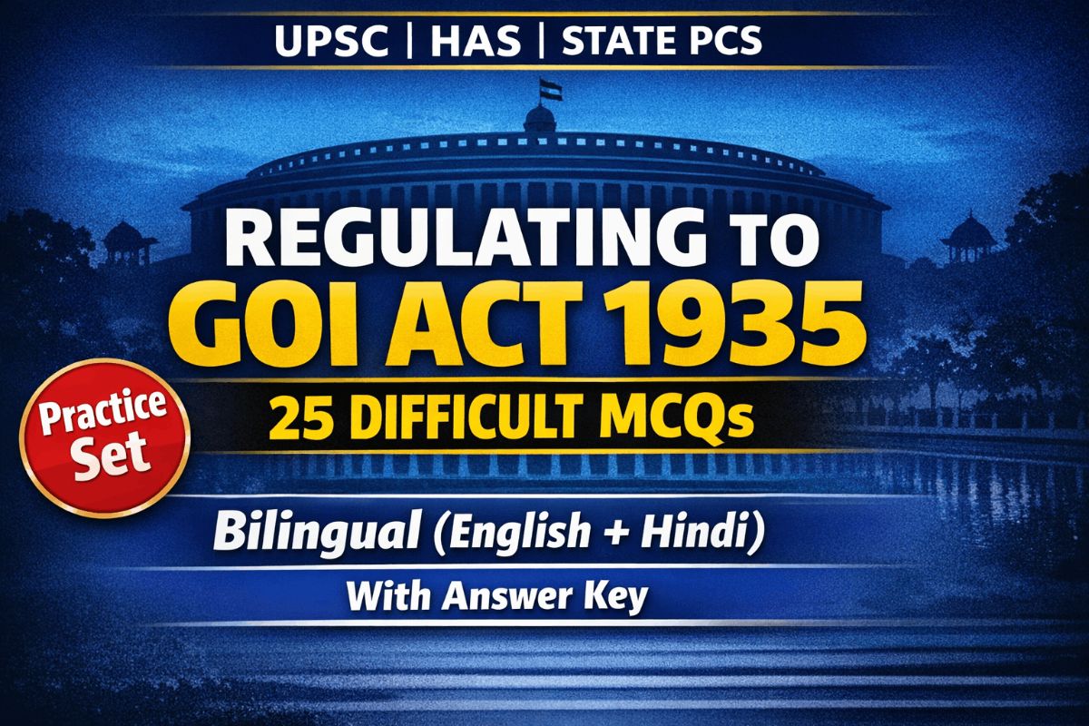 25 Advanced MCQs on Regulating, Charter & Government of India Acts for UPSC/HAS – GK article for competitive exams