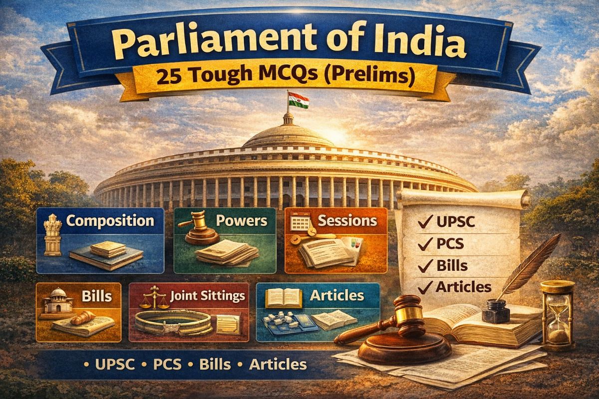 Indian Parliament MCQs (25 Tough Questions) | UPSC Polity Practice – GK article for competitive exams