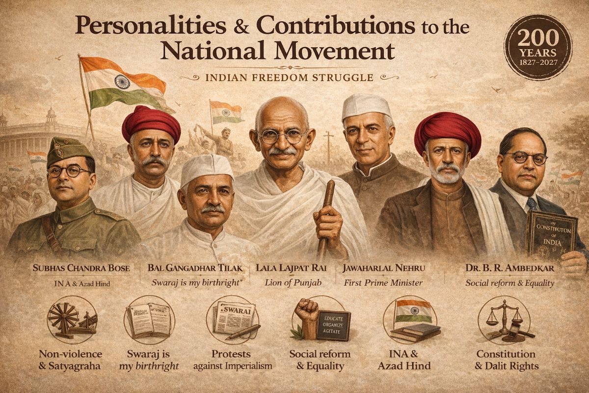 Personalities & Their Contributions to the National Movement – GK article for competitive exams