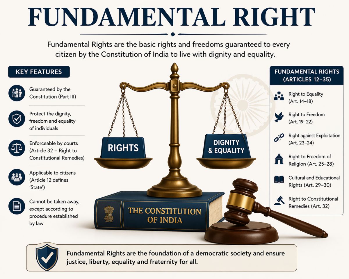 Fundamental Rights MCQs – Top 30 Questions with Concepts – GK article for competitive exams